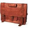 Leather Messenger Business Laptop Satchel Bag Dark Brown Men's Vintage Pure