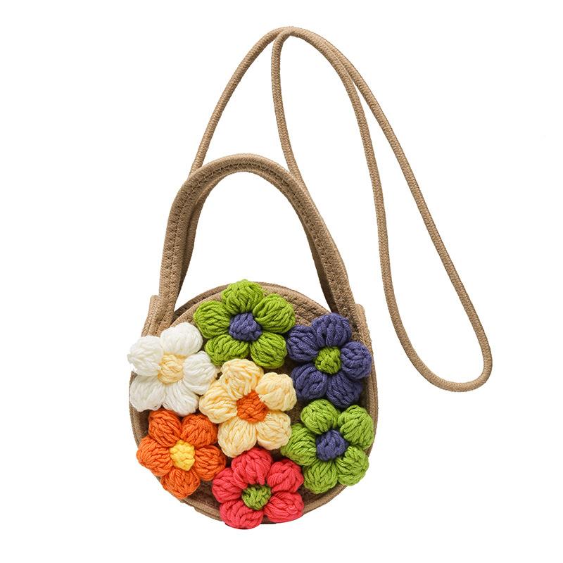 Herbst- und Winterblumentasche Damen Frühling und Sommer Nischendesign Strohhandtasche ausländische frische Umhängetasche vielseitig