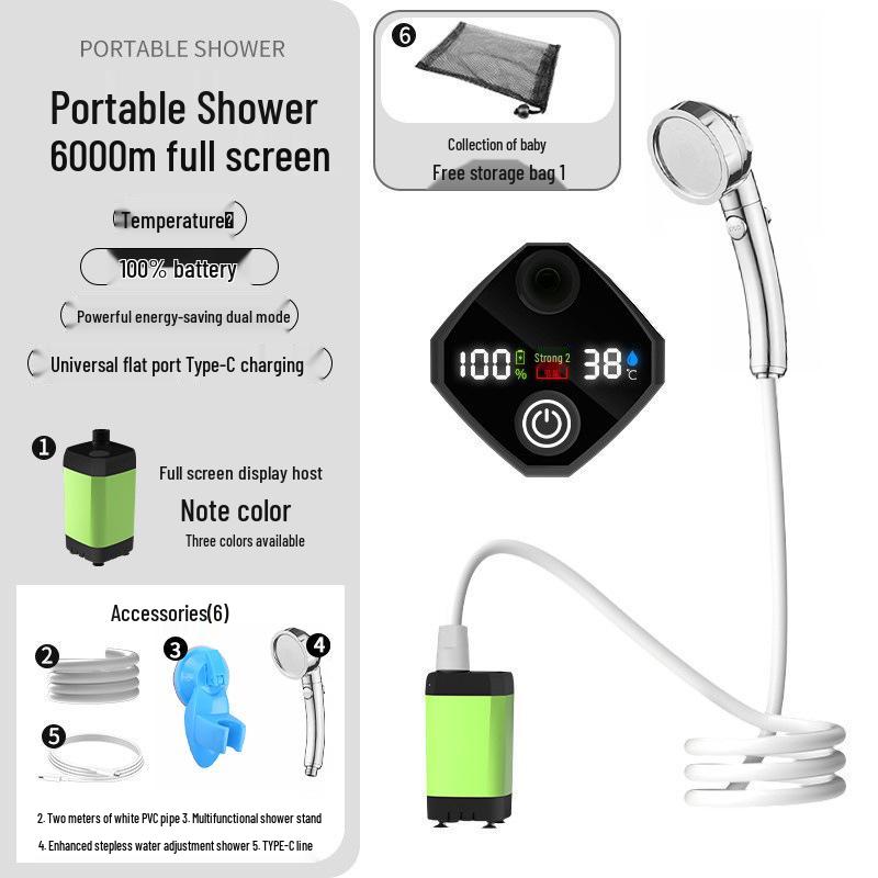 Portable Electric Shower Head Set for Outdoor and Home Use