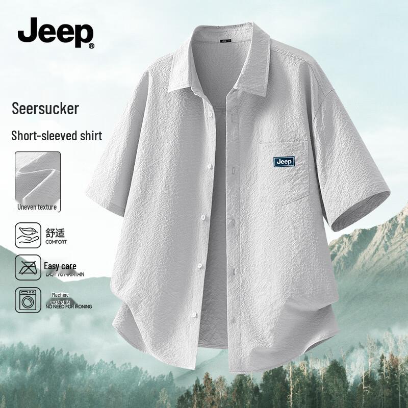 

JEEP Men s Lightweight Summer Casual Short-Sleeve Shirt M