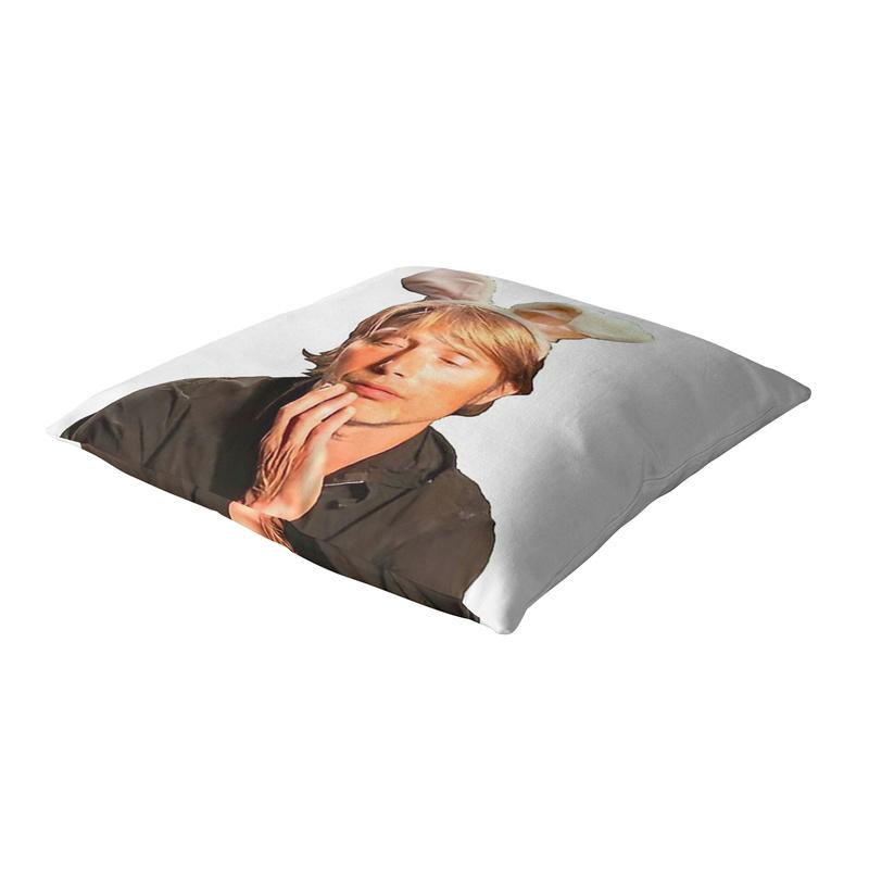 Exquisite Ornaments Unisex Aertemisi 18'' X 18'' Mads Mikkelsen With Bunny Ears Square Throw Pillow Cushion Covers Cases Pillowcases 45Cm X 45Cm