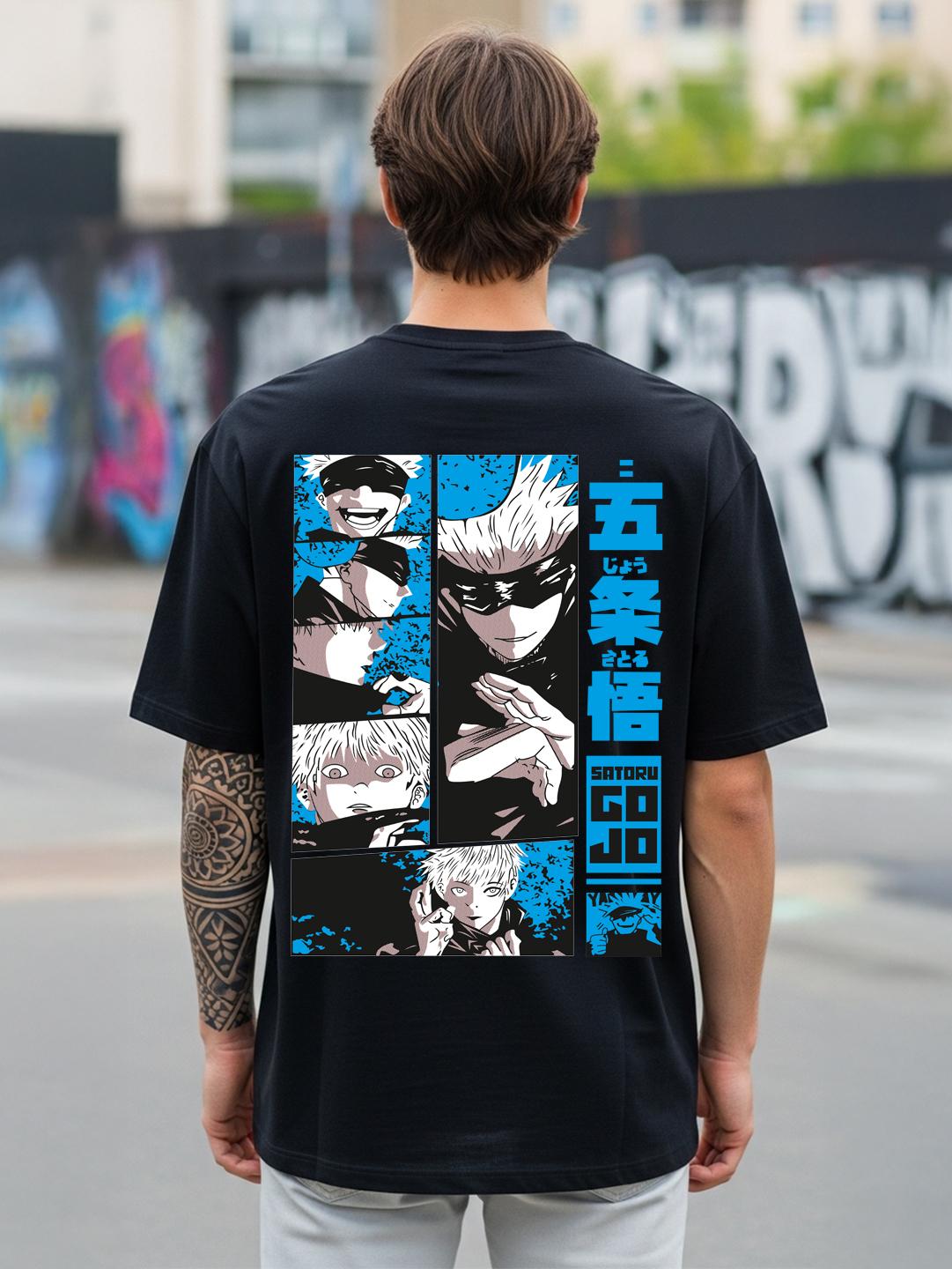 Jujutsu Kaisen Satoru Gojo Manga Panel Collage Japanese Kanji Retro Anime Graphic T Shirt Streetwear Cotton Oversized Tee S разноцветный