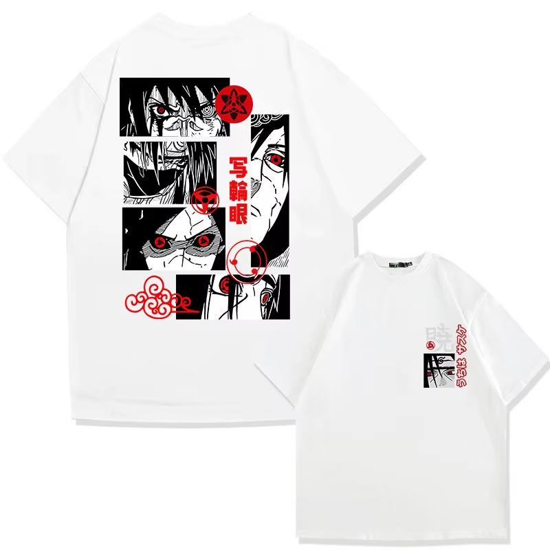 

Japan Animation Derivatives T-shirt Uchiha Madara Sharingan Printing Men s 2025 Summer Fashion Casual Oversized Streetwear 3XL