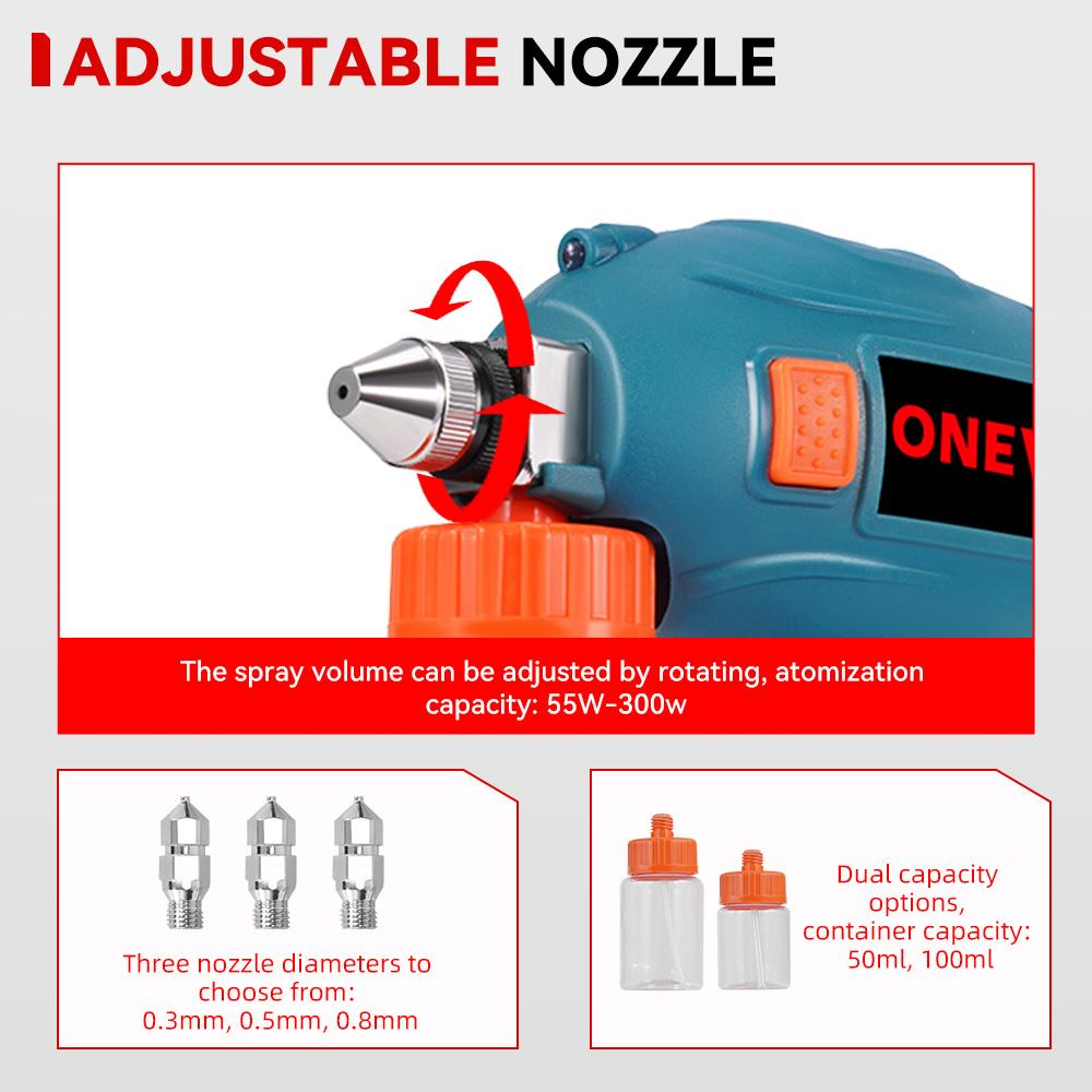 ONEVAN 100ML Electric Spray Gun Cordless Paint Sprayer Rechargeable Auto Furniture Steel Power Tools  For Makita 18V 21V Battery