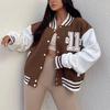 Casual Fashion Thickened Baseball Uniform Printed Sweatshirt Long Sleeve Top