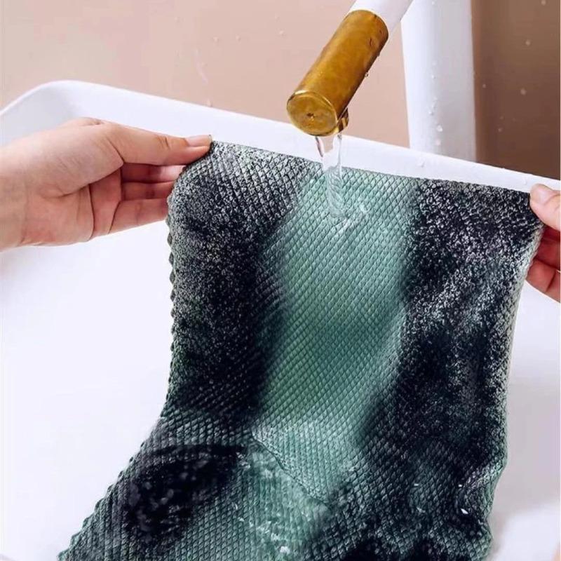 6PCS Microfiber Dish Cleaning Cloth, Super Absorbent Anti-grease Wiping Rag for Kitchen Window Glass Household Cleaning Towel