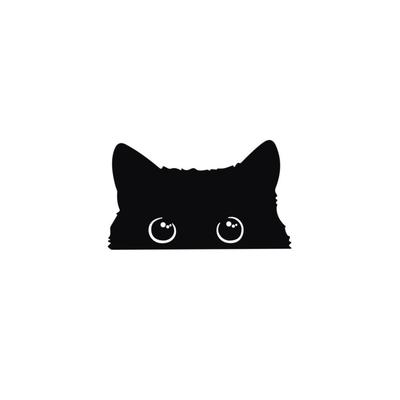 Cat Sticker Car Black Cat Cutting Sticker Hyokkori Waterproof Sticker Decal Gas Vent PC Choose from 3 Sizes (Small)