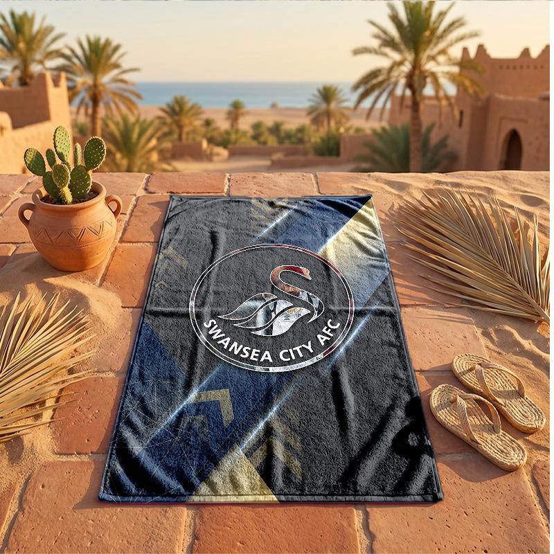 Asciugamano da Spiaggia Morbido Asciugatura Rapida Tema Swansea City?Asciugamano Asciutto Per Vacanze Estive Al Mare Nuoto