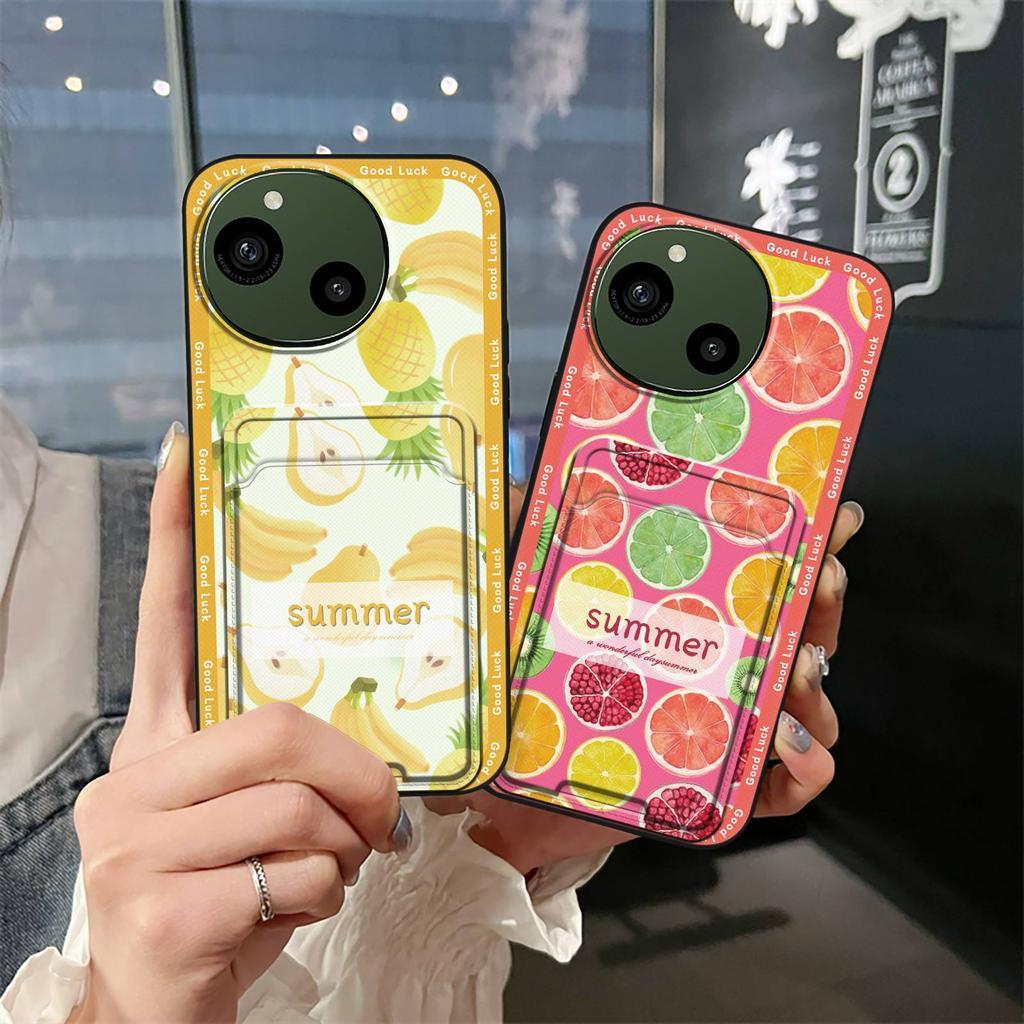 Shockproof Durable Phone Case For Sharp Aquos R9/SH-51E Cute Fashion Design Card Bag Full Wrap Anti-dust Soft Case Cover