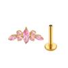 1 PZ Titanio G23 Piercing Labret Filettatura Interna Orecchini Zircone Occhio di Cavallo Fiore Helix Cartilagine Stud Labbra Gioielli per il Corpo 16G