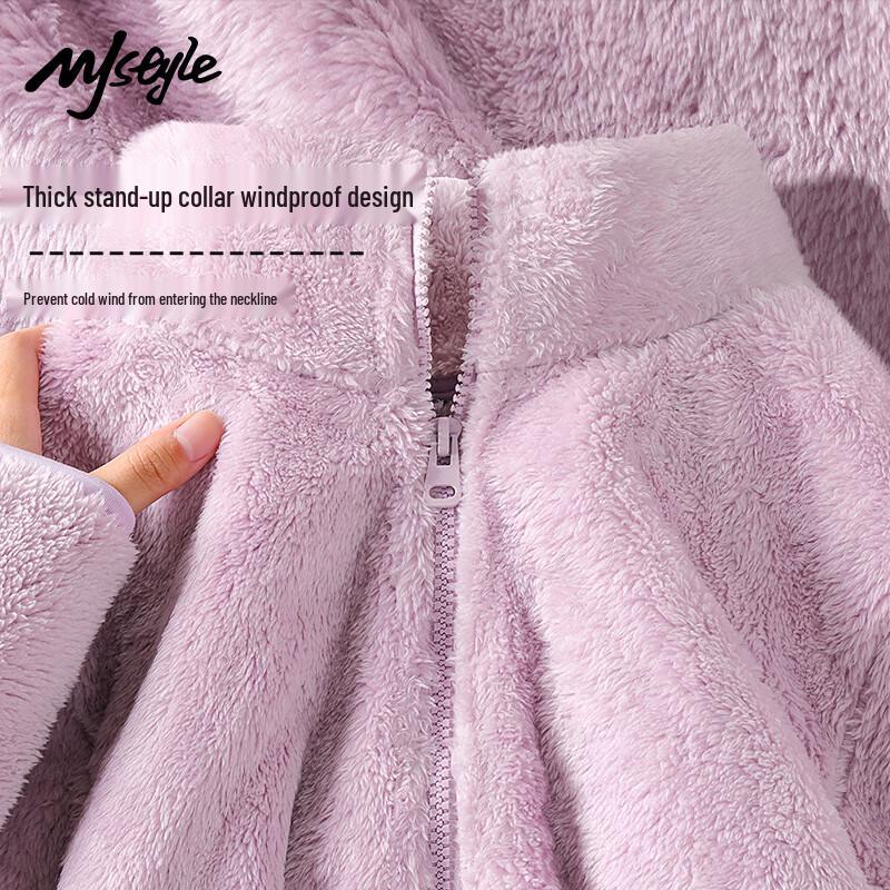 

MJ STYLE Women s Plush Fleece Stand Collar Cardigan 2XL