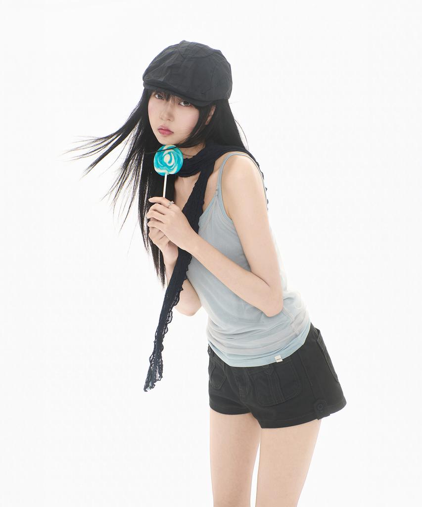 Mileko Check Newsboy Cap Black
