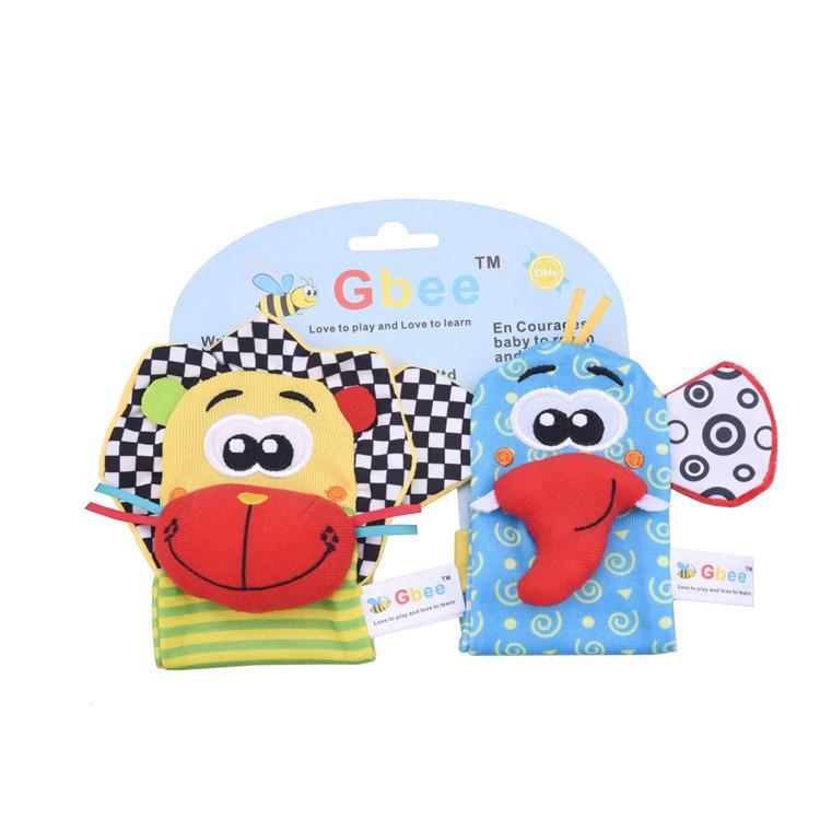 2025Gbee Lion Baby Plush Wrist Rattle & Sock Set - Infant Educational Toy