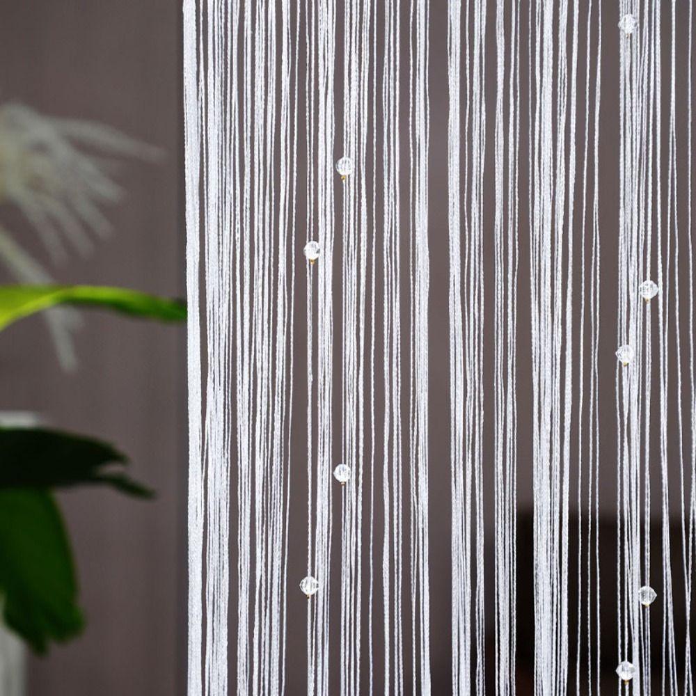 Solid Color Door Curtain Shiny Tassel Window Curtain Retro Crystal Beads String Curtain  Home Decor