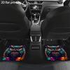 4pcs Car Floor Mats, Colorful Floral And Owl Pattern, Material, Fit, Washable, Wear-Resistant, All-Season Use, Car Interior Acc