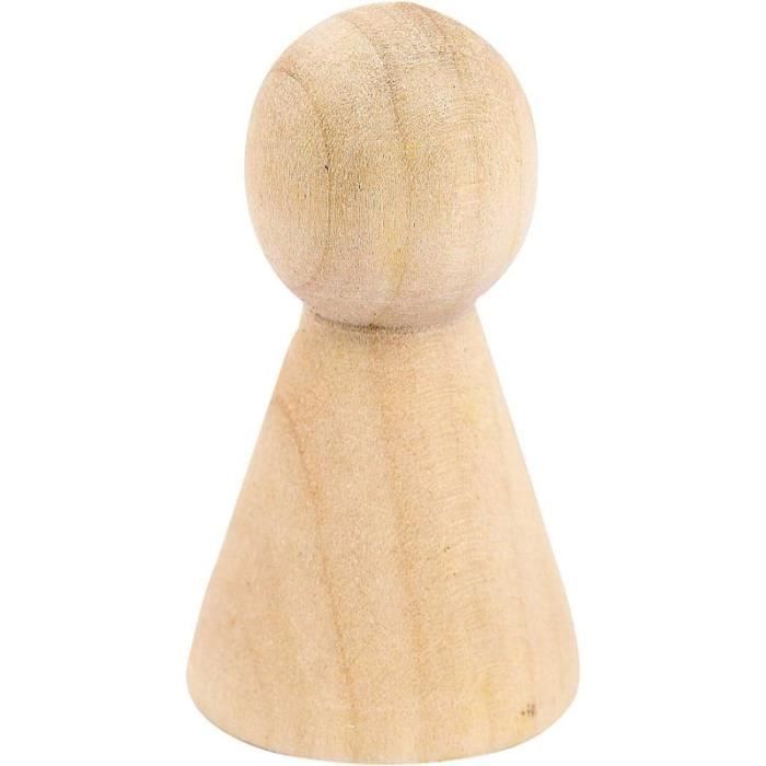 Wooden Figurine - Cone To Decorate - 10 Pcs - 2.2 X 4 Cm - White