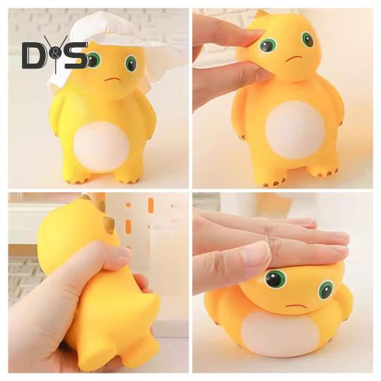 1/2/3Pcs Light-up Cartoon Dinosaur Squeeze Toy Stress Relief Glowing Dino Pinch Sensory Toy Kids Adults Stress Ball Animal Fidget Toy