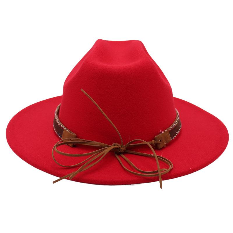 Ethnic Style Top Hat Minority Felt Hat Grassland Mongolian Woolen Hat Men'S And Women'S Feather Jazz Hat