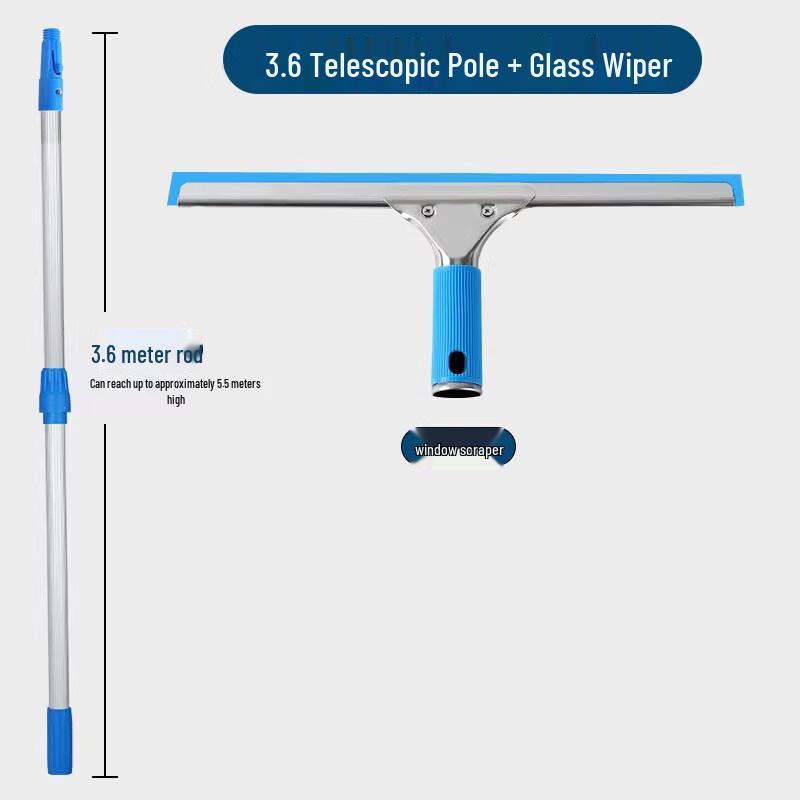 

Double-Sided Squeegee with 3.6M Aluminum Telescopic Pole and 35CM Blade