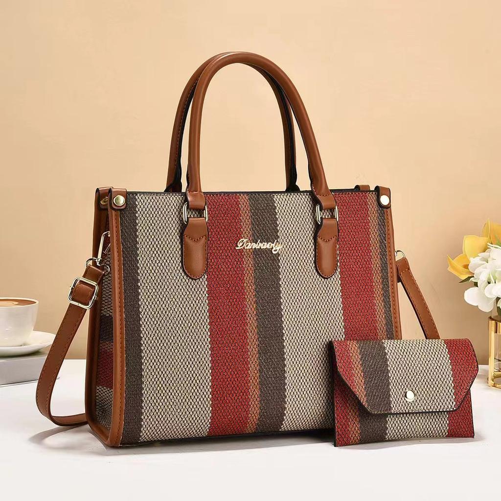 Poșete și genți de mână pentru femei noi de toamnă, geantă de damă cu dungi, la modă versatilă, geantă de tote pentru femei, cu un singur umăr