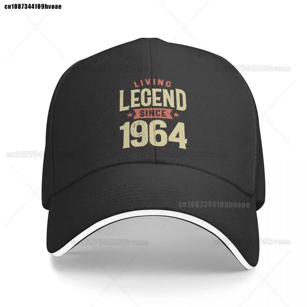 Baseballkappen 60 Jahre Lebende Legende 1964 60. Geburtstag Vielseitig Für Männer Frauen Trucker-Kappe Kopfbedeckung Verstellbar