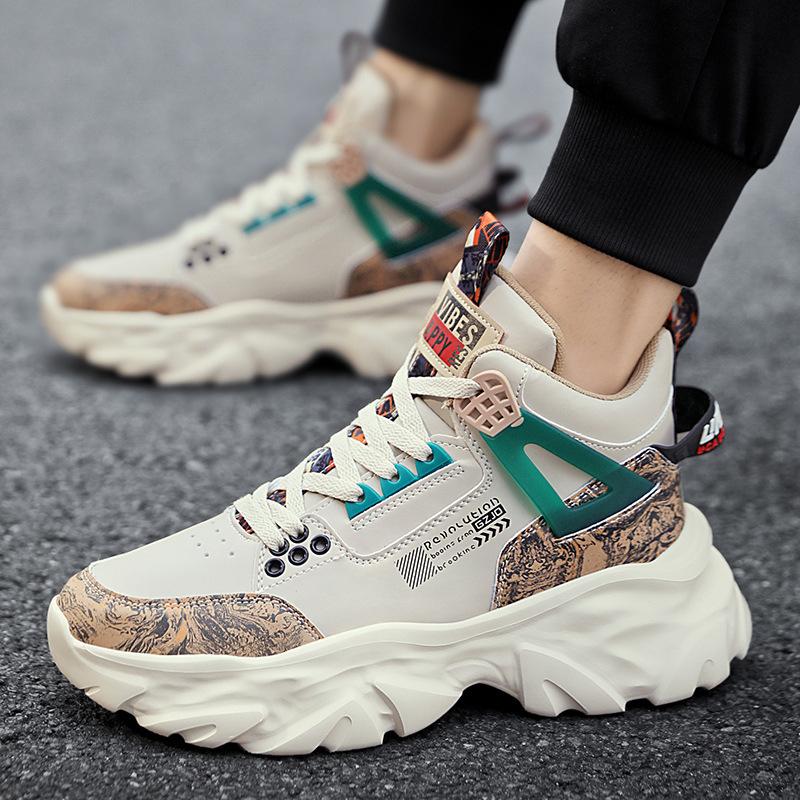 Men's Shoes Winter New High-top Platform Dad Shoes Men's Casual Sports Shoes Teenager Sports Shoes