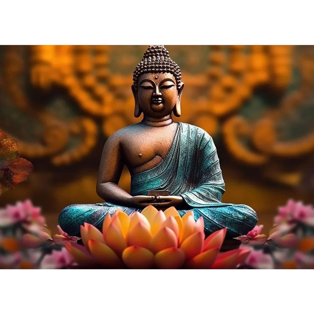 Zen Religion Meditation Buddhism Poster and Print Canvas Painting Wall Art Buddha In Nature Abstract Picture for Room Home Decor