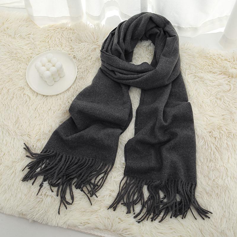 

High Quality Cashmere Scarves Women New Winter Thicken Warm Soft Pashmina Shawls Wraps Solid Female Wool Long Tassel Scarf