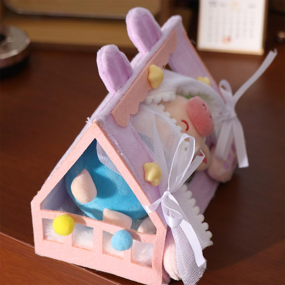 Scene Model Doll Tent Desktop Ornaments Doll Sleeping Bed Kids Toy Cotton Doll Bed Plush Toy