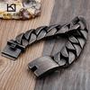 Kalen Matte Bike Chain Bracelets Men 25mm Width Chunky Heavy Stainless Steel Brushed Link Chain Bracelet Male Jewelry