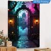 1pc Wall Tapestry Gothic Horror Woman Breaking Wall Tapestry - 2D Flat Printing Art Decor