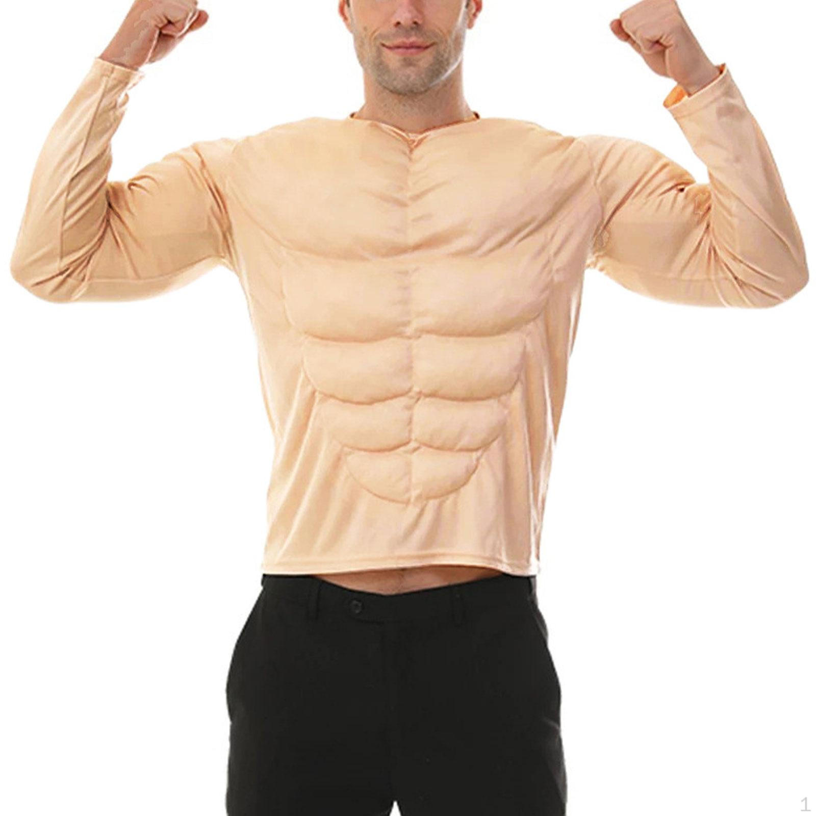 

Men Muscle Shirt Costume Chest 3D Adults Bodybuilder Cloth for Roles Play