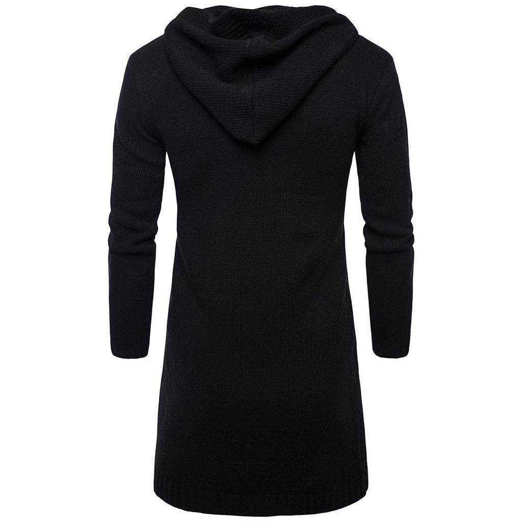 Men's Hooded Cardigan: Spring/Autumn Knit Sweater Jacket Y913