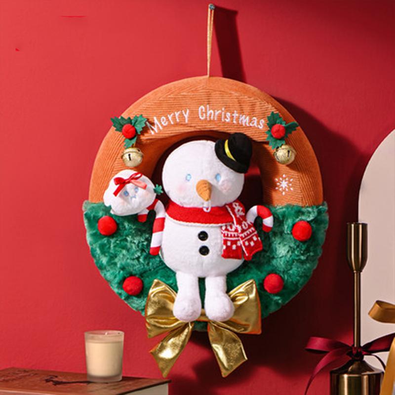 New POP MART BOBO&COCO Snowman Christmas Wreath IP Merch 31cm 210900360