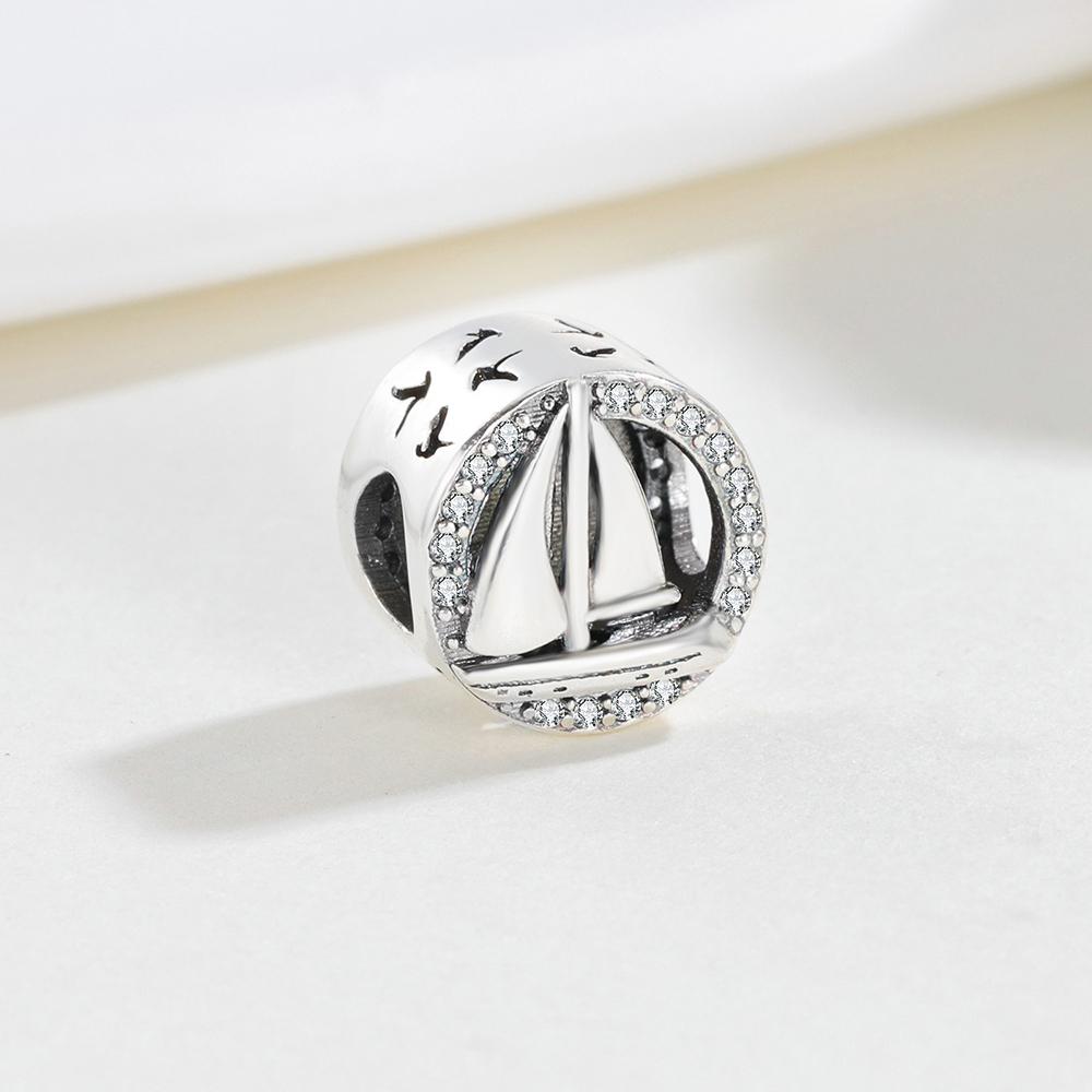 Copper Charm Dream Sailing Boat Beads Jewelry Crafting Genuine Original Bracelet Lady Love Theme Fashionable Jewelry Gift
