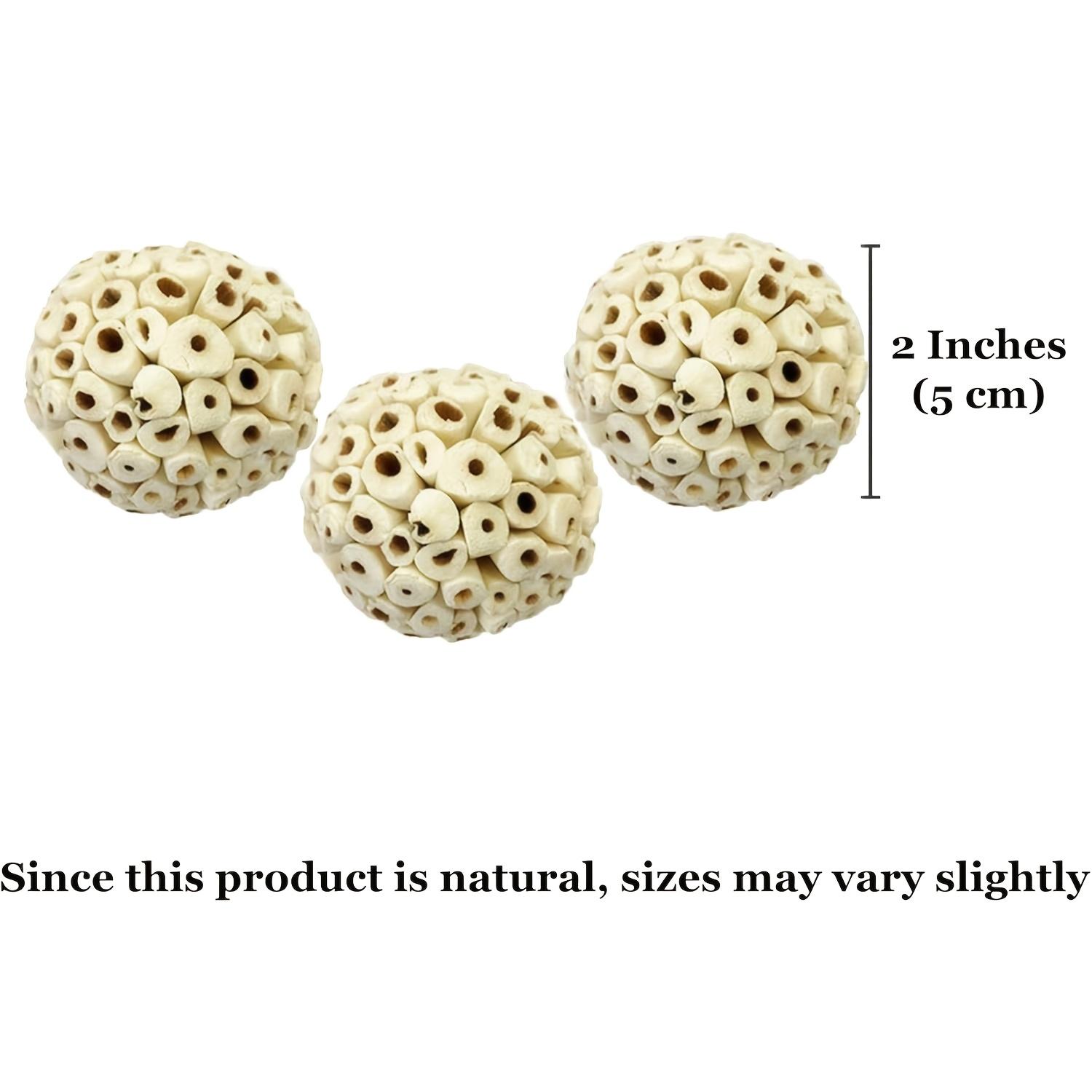 

3-pack of Sola Ball Bird Toys (5.08 Cm) Natural Foraging Conures - Safe Chewing and Grinding Claws, Protection of Beaks and Claws 3pcs білий