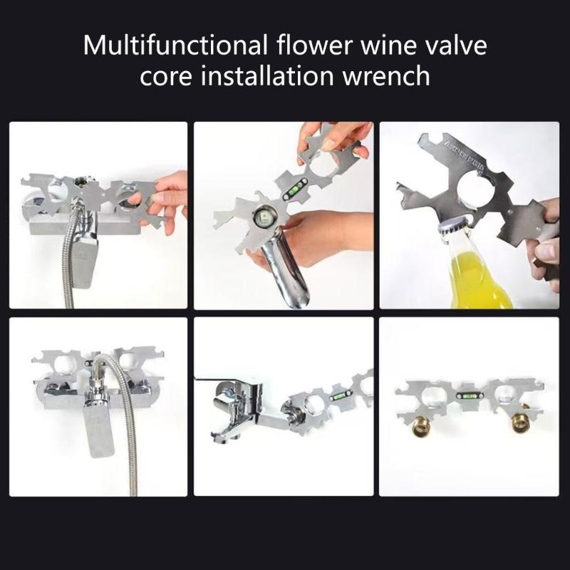 Multifunctional Bathroom Wrench Angle Leveling Wrench Shower Faucet Installation Faucet Wrench Maintenance