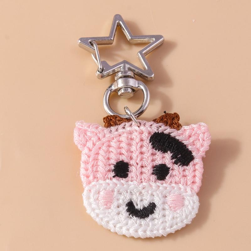 Niedliche Handgestrickte Cartoon-Tier Biene Welpen Schlüsselanhänger Gehäkelte Liebesherz Schlüsselanhänger Anhänger Handtaschen Dekor Damen Mädchen Schmuck Geschenke