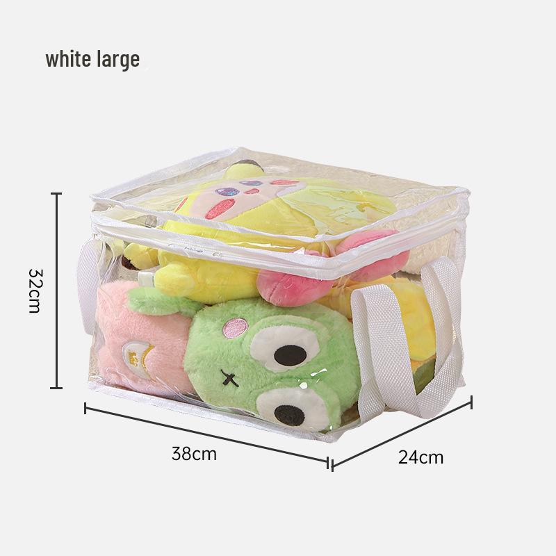 Cute Waterproof Storage Bag for Toys & Books - Large Capacity, Transparent & Durable