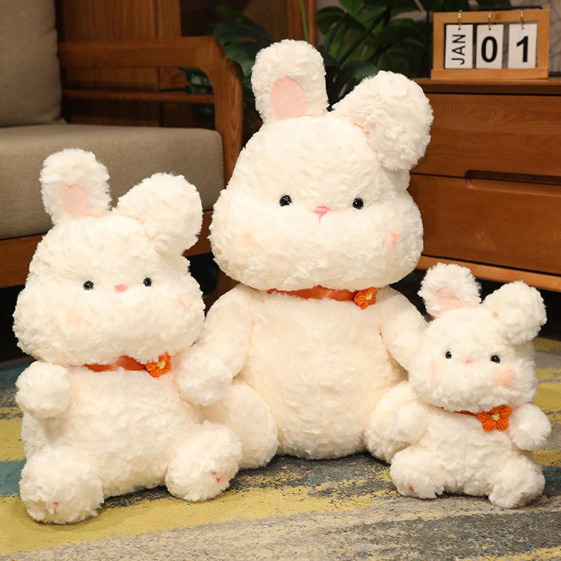 Cute Cute Little Bunny Doll Plush Toy Sitting Little White Rabbit Doll Girl Sleeping Soothing Doll