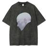 High Weight Cotton Distressed Washed T Shirt with Artwork Pattern Oversized Short Sleeves Cotton Comfortable T-shirt