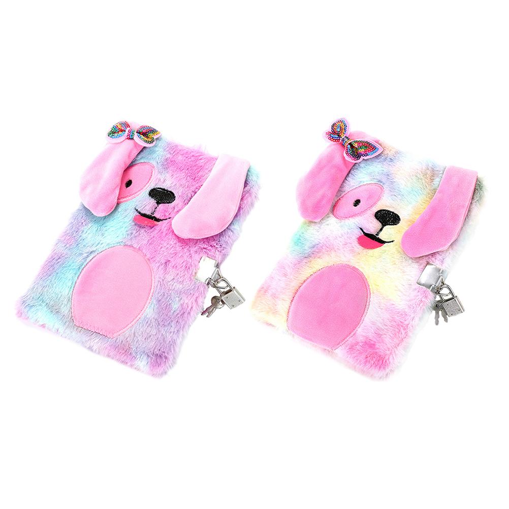 Cuaderno de Peluche de Animales con Candado Diario de Dibujos Animados 3D Cuaderno Lindo