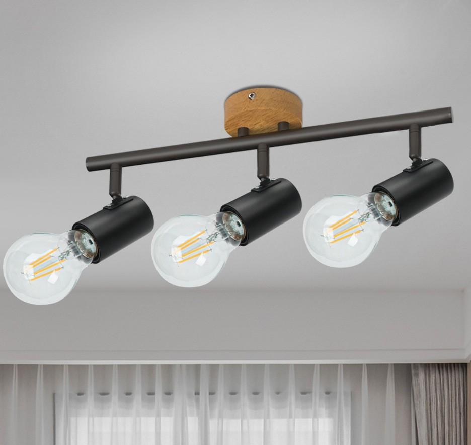 Adjustable Angle Track Light Bedroom E27 Living Room Multi-Lamp Spotlight Spotlight Elm Retro Lamps Led Lighting Shop Lights