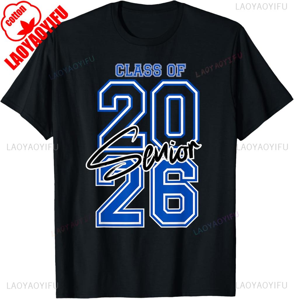 Class of 2026 Senior Gift Happy 2026 Graduation TShirt Simple Letters Style Regular Short Sleeve Unisex Allmatch Shirts