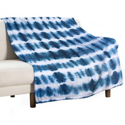 Shibori Indigo Stipes Throw Blanket For Baby Decorative Beds Travel Personalized Gift Blankets