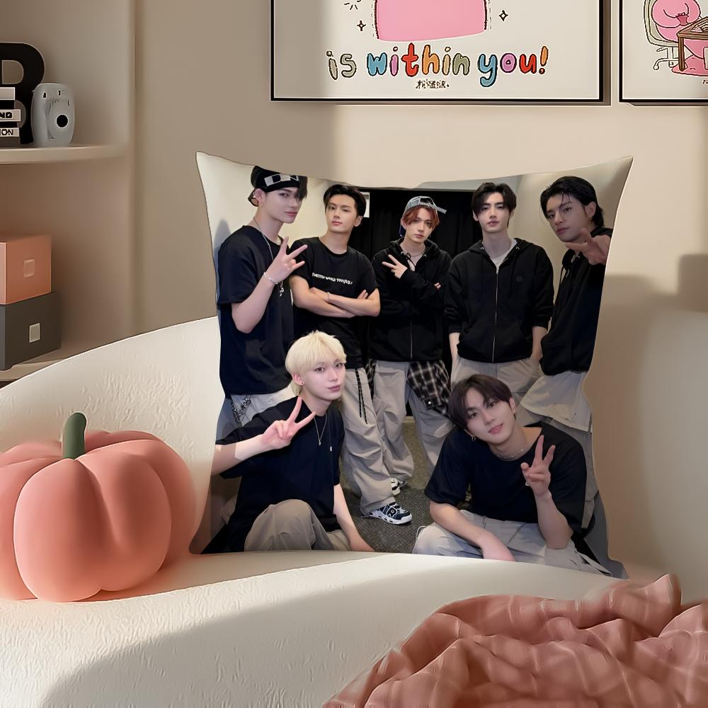 Korean Kpop Boy Group Superstar EENHYPEN Cushion Cover Pillowcase Short Plush Invisible zipper Room Sofa Cushion Cover