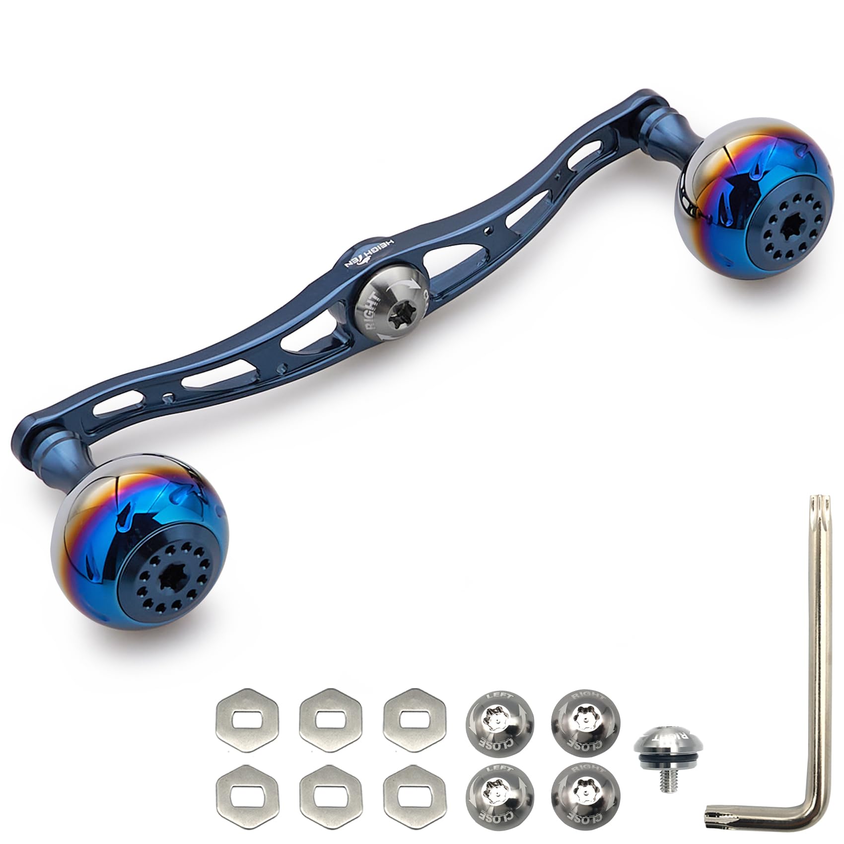 

HEIGHTEN 130/120/115 мм Рукоятка катушки для безынерционных катушек Shimano, Daiwa и Abu Garcia, серия Aurora (Турецкий синий, 130мм) (839)