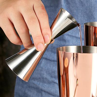 1ks Dvouhlavý barmanský barmanský nástroj z nerezové oceli, odměrka na koktejly s váhou