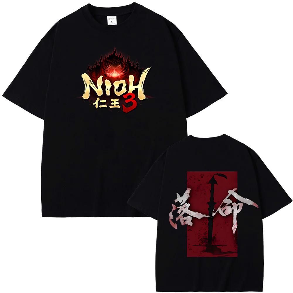 

Nioh 3 T-Shirt 2026 NEW Action Role Playing Game TEE 100% Cotton GAME Graphic Printing T-shirt Vintage Short Sleeve Tops - Me... 5XL різнокольоровий