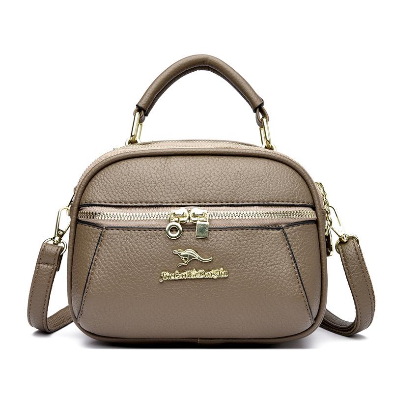 Soft leather small bag women's mobile phone bag 2025 new lightweight and versatile messenger bag fashionable and simple shoulder bag middle-aged moth